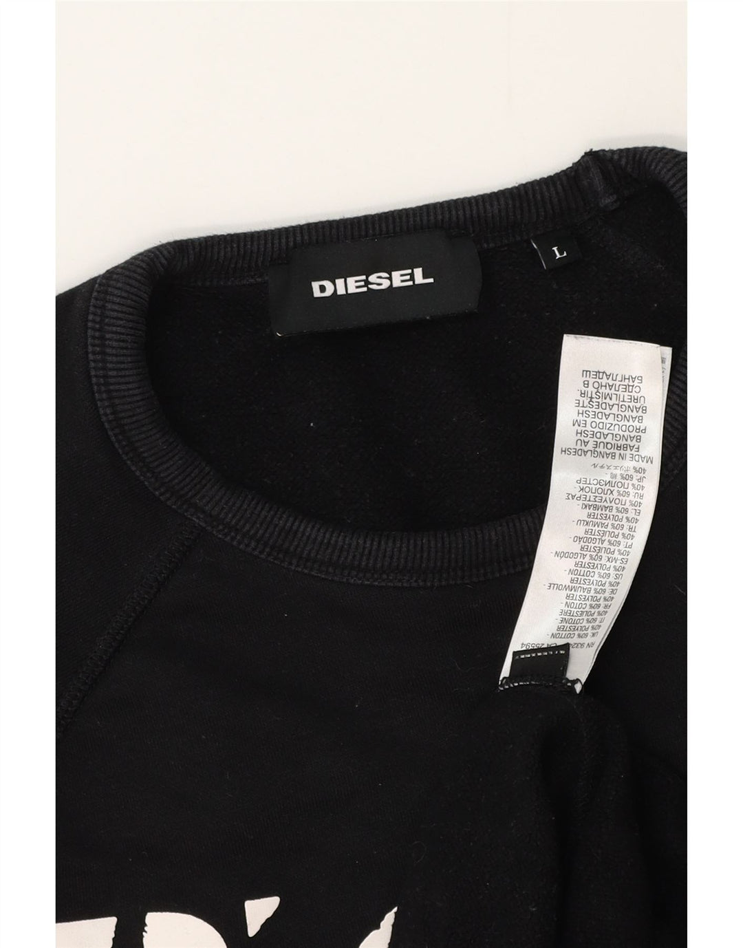 Męska bluza z grafiką Diesel, duża, czarna, bawełniana
