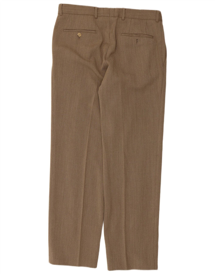 Męskie proste spodnie garniturowe Hugo Boss IT 48 Medium W34 L30 Brązowe