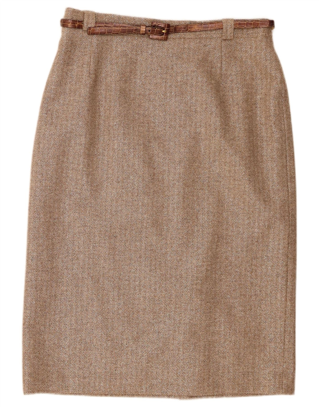 Damska spódnica ołówkowa Eugen Klein IT 42 Medium W30 Brązowa wełna Chevron