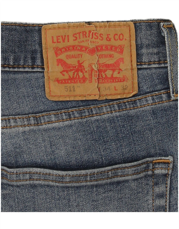 Męskie jeansy Levi's 511 Slim W34 L32 Niebieska bawełna