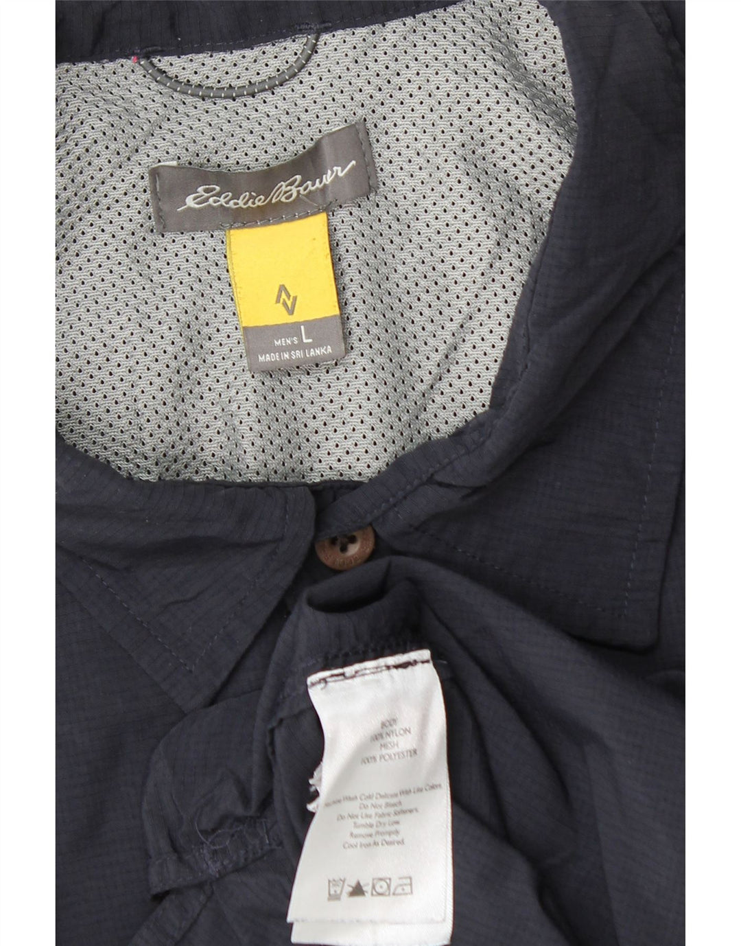Męska koszula podróżna Eddie Bauer, duża, granatowa, nylonowa