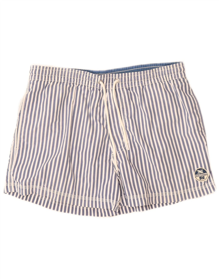 Męskie spodenki kąpielowe North Sails, poliamid w niebieskie paski