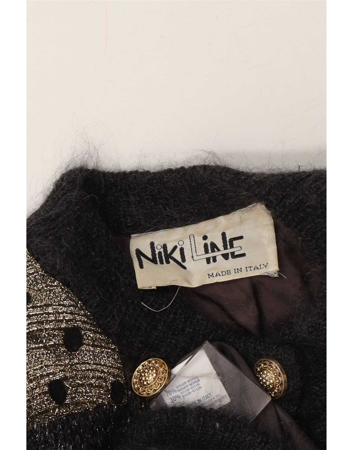 Damski sweter rozpinany Niki Line UK 14, duży, wielobarwny patchwork
