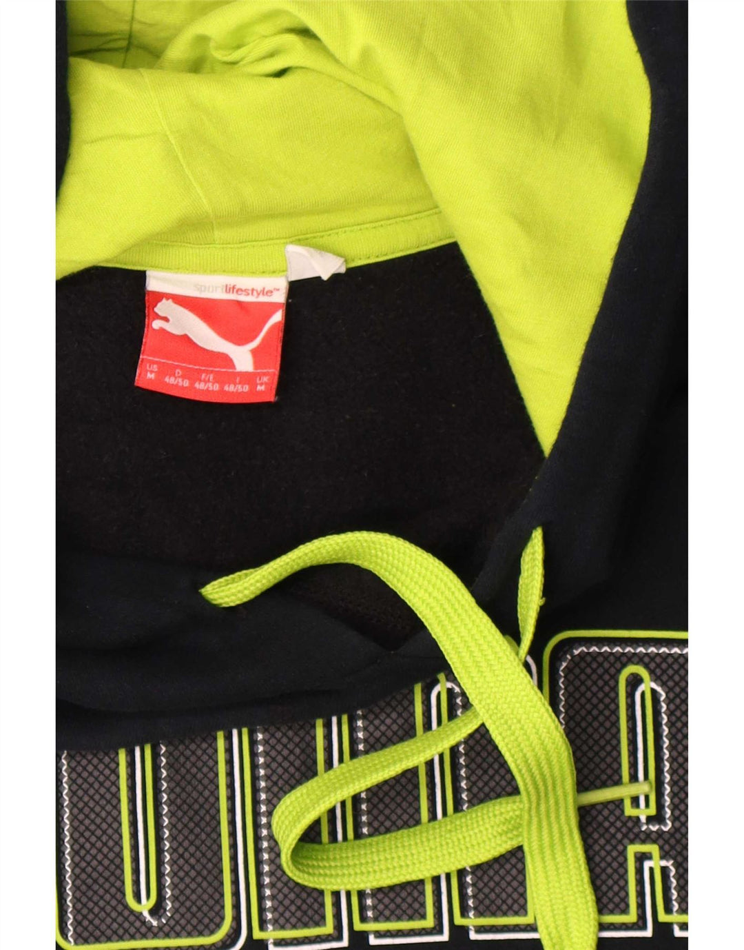 Męski sweter z kapturem Puma z grafiką, średni granatowy, bawełniany