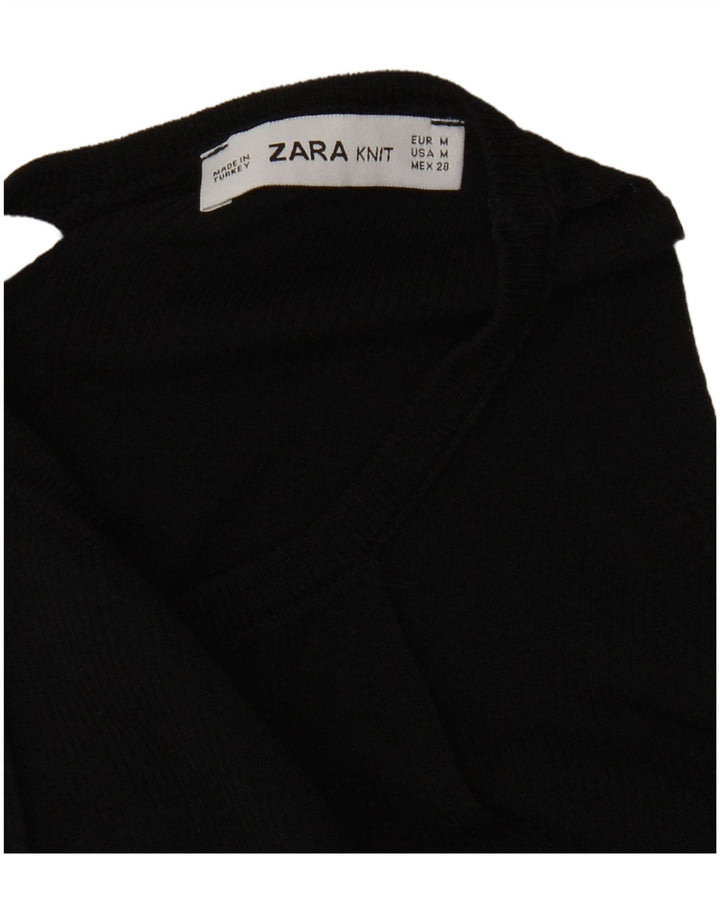 Krótki top damski Zara UK 12, średni czarny