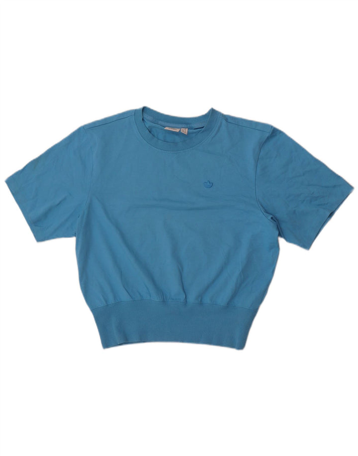 Damska bluza oversize Adidas z krótkim rękawem, UK 10, mała niebieska
