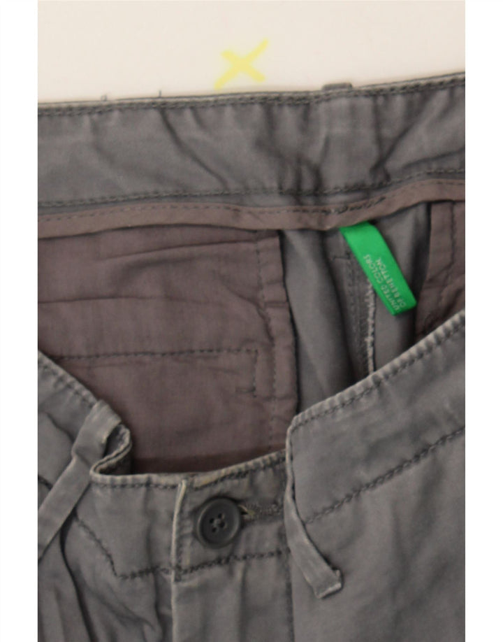 BENETTON Mens Slim Chino Trousers W31 L34 Grey Vintage Benetton and Second-Hand Benetton from Messina Hembry 