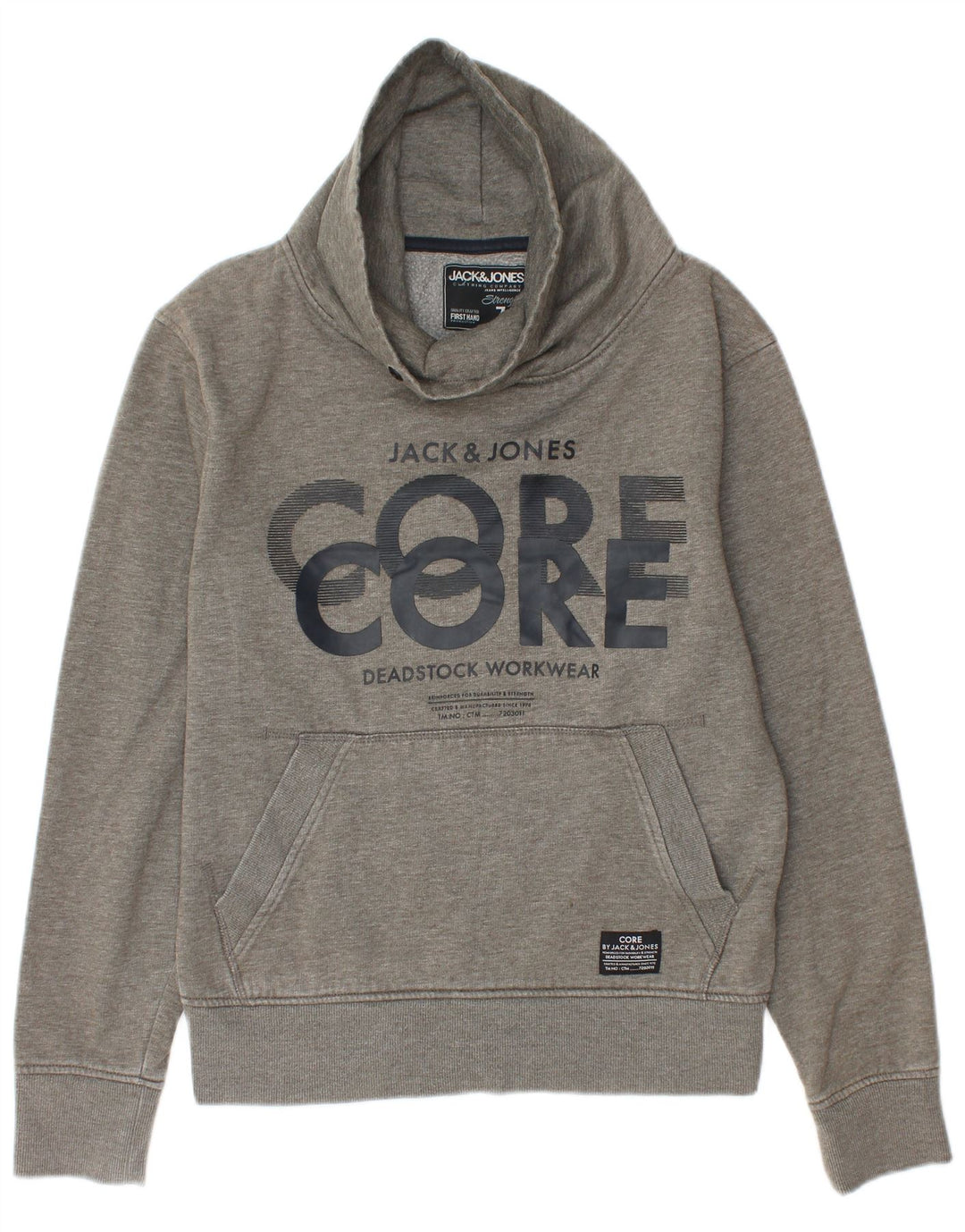 Męska bluza z grafiką Jack & Jones, mała, szara, nakrapiana bawełna