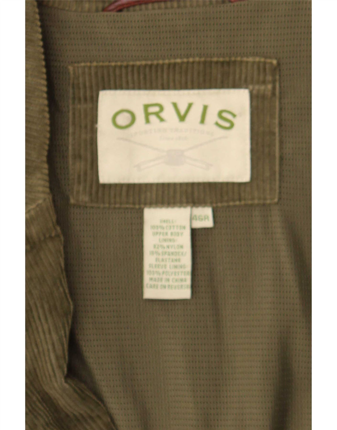 Orvis Męska marynarka sztruksowa zapinana na 2 guziki EU 46 3XL Zielona bawełna