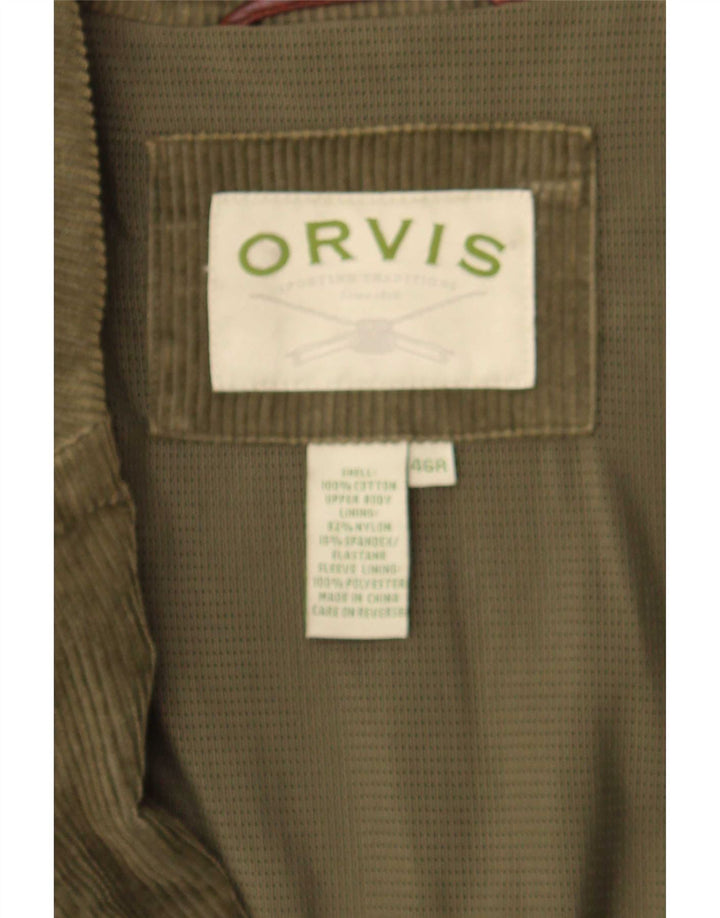 Orvis Męska marynarka sztruksowa zapinana na 2 guziki EU 46 3XL Zielona bawełna