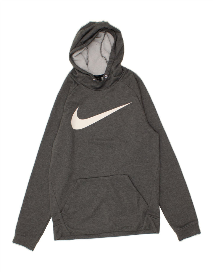 NIKE Mens Dri Fit Graphic Hoodie Jumper Small Grey Polyester Vintage Nike and Second-Hand Nike from Messina Hembry 