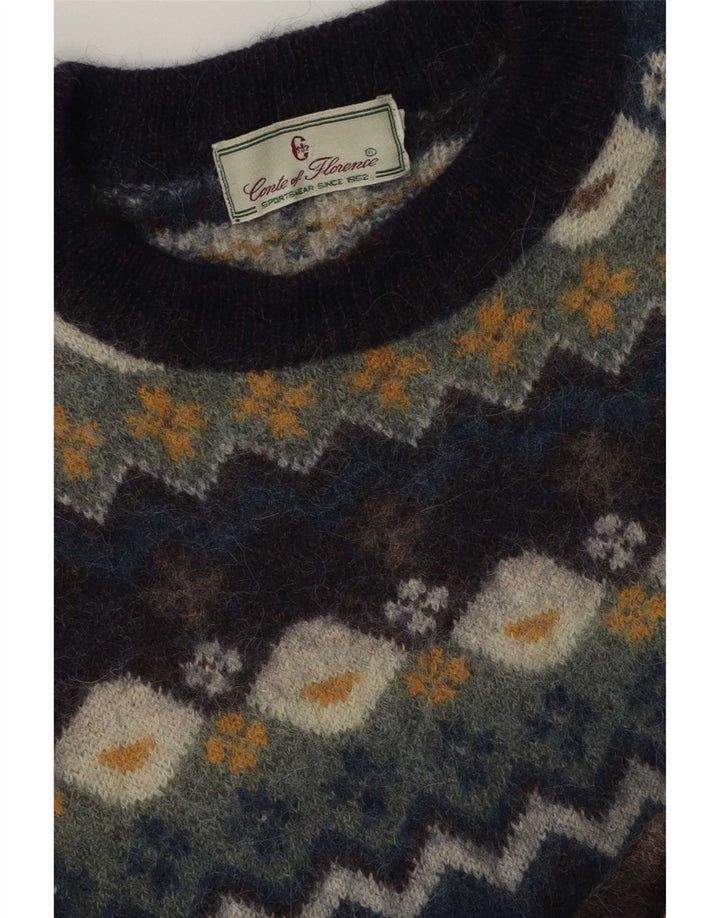 Męski sweter z okrągłym dekoltem Conte of Florence, średni, wielokolorowy