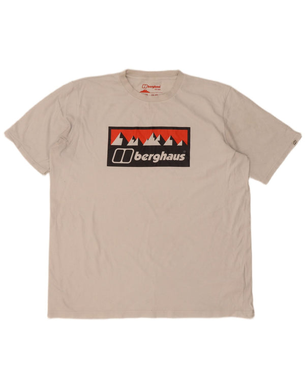 Męska koszulka z grafiką Berghaus, 2XL, biała bawełna