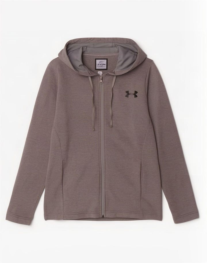 Męski sweter z kapturem i zamkiem błyskawicznym Under Armour Cold Gear, mały, szary, poliestrowy