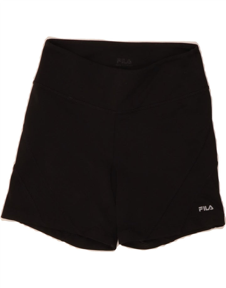 FILA Womens Sport Shorts UK 2 2XS  Black Polyester Vintage Fila and Second-Hand Fila from Messina Hembry 