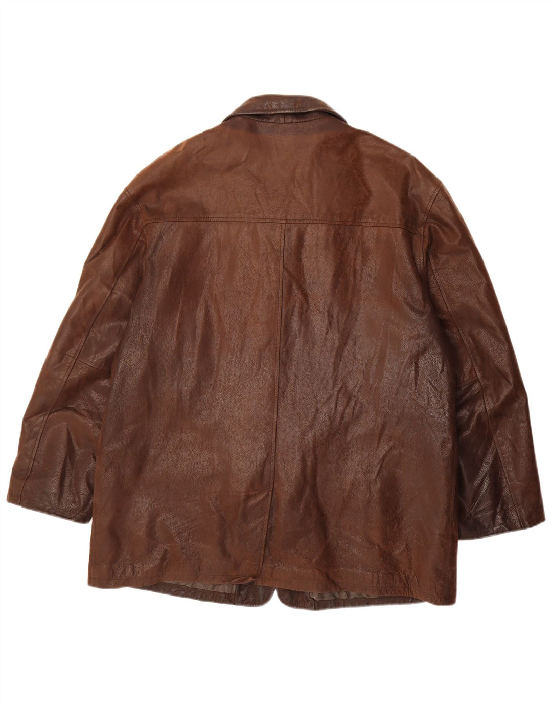 Męska kurtka skórzana VINTAGE IT 52 XL, brązowa skóra