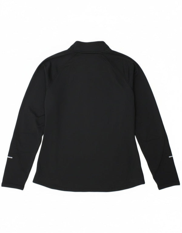 Damska koszulka Nike Dri Fit z zamkiem błyskawicznym i długim rękawem, UK 14, duży, czarny poliester