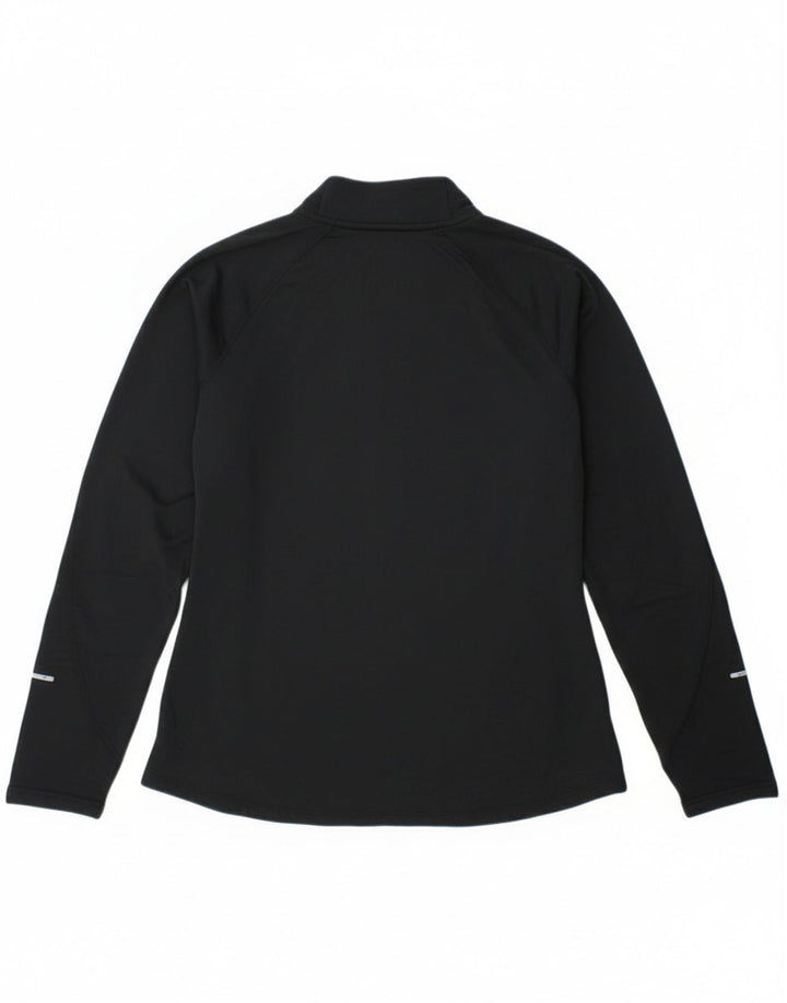 Damska koszulka Nike Dri Fit z zamkiem błyskawicznym i długim rękawem, UK 14, duży, czarny poliester