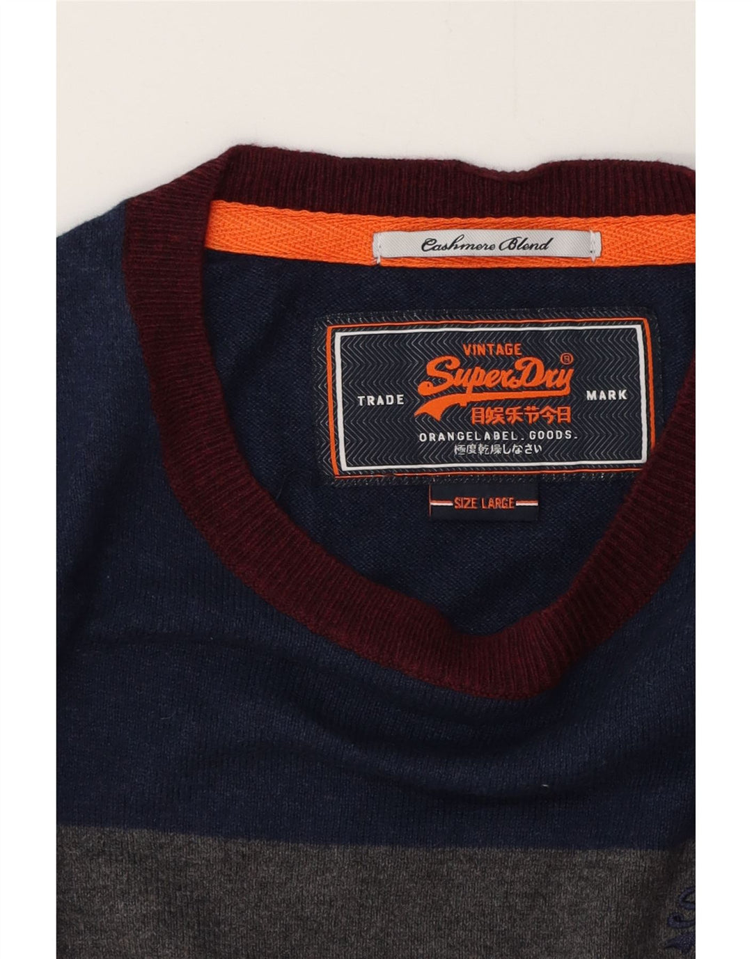 SUPERDRY Męski sweter z okrągłym dekoltem, duże, wielokolorowe paski