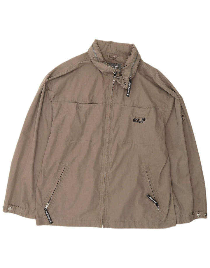 Męska kurtka z kapturem Jack Wolfskin UK 40, duża, szary poliester