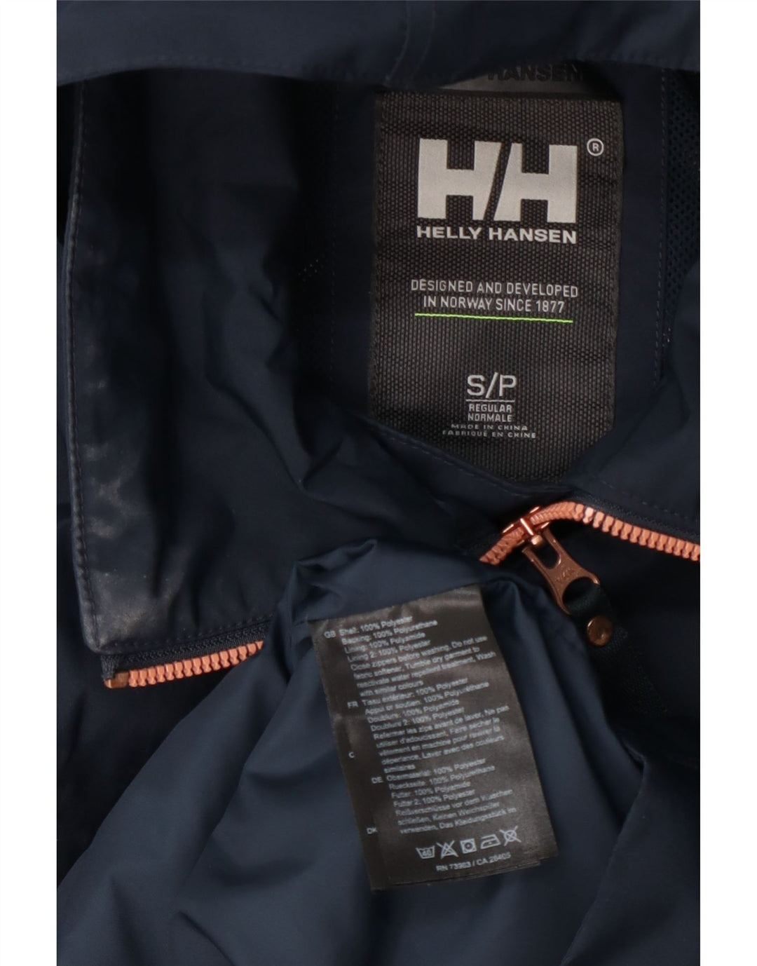 Damski płaszcz przeciwdeszczowy Helly Hansen z podwójnymi piersiami, UK 10, mały, granatowy