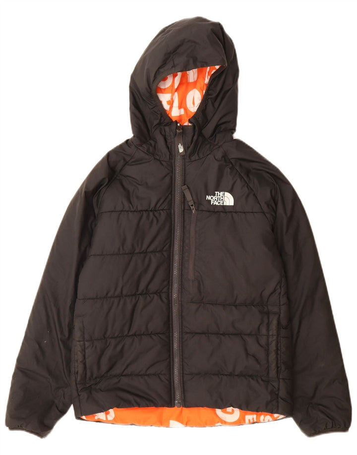 Dwustronna ocieplana kurtka chłopięca z kapturem The North Face 9-10 lat, średnia czarna