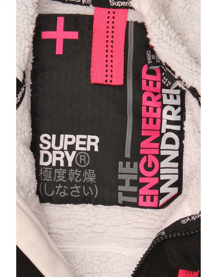 Damska kurtka wiatrówka z kapturem Superdry UK 12, średnia czarna