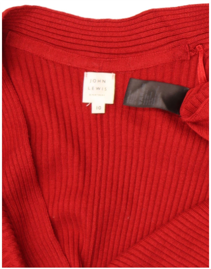 Damski sweter oversize John Lewis z otwartym kardiganem UK 10, mały, czerwony poliester