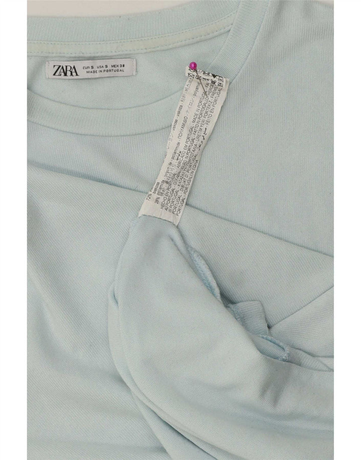 T-shirt damski Zara Top UK 10 Small Blue Wiskoza