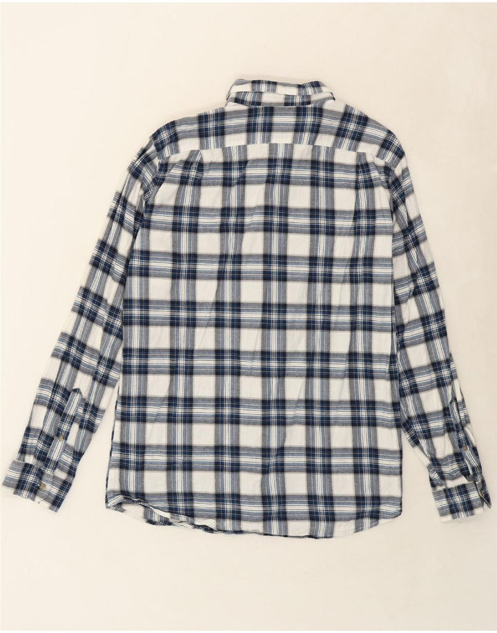 EDDIE BAUER Mens Classic Fit Flannel Shirt Large Blue Check Vintage Eddie Bauer and Second-Hand Eddie Bauer from Messina Hembry 