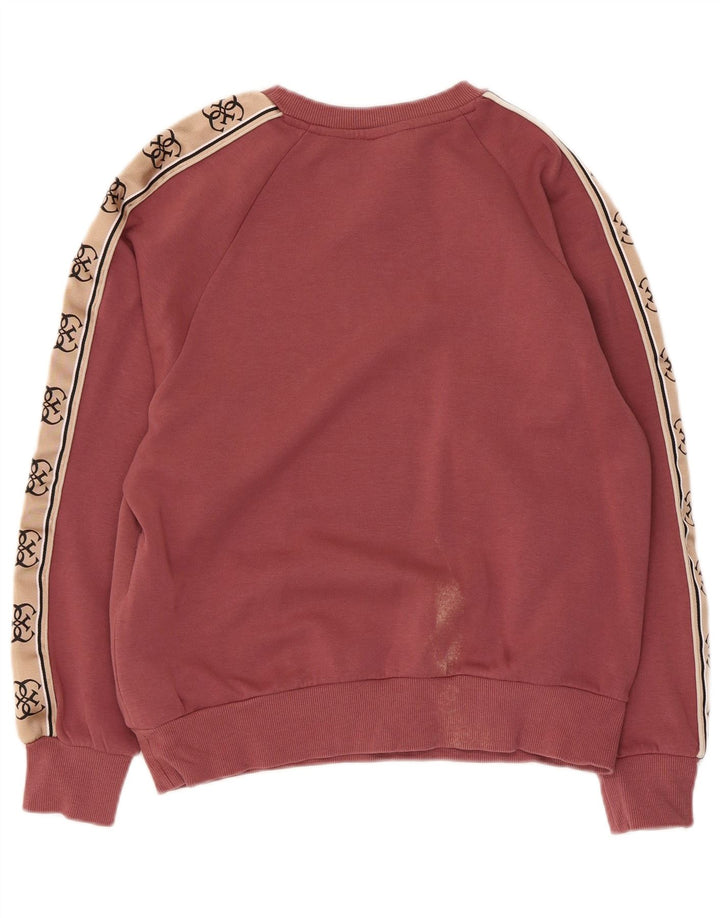 Damska bluza Guess z grafiką, UK 10, mały, różowy, z blokami kolorów