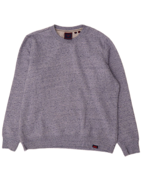 Damski sweter oversize Superdry UK 12, średni niebieski nakrapiany