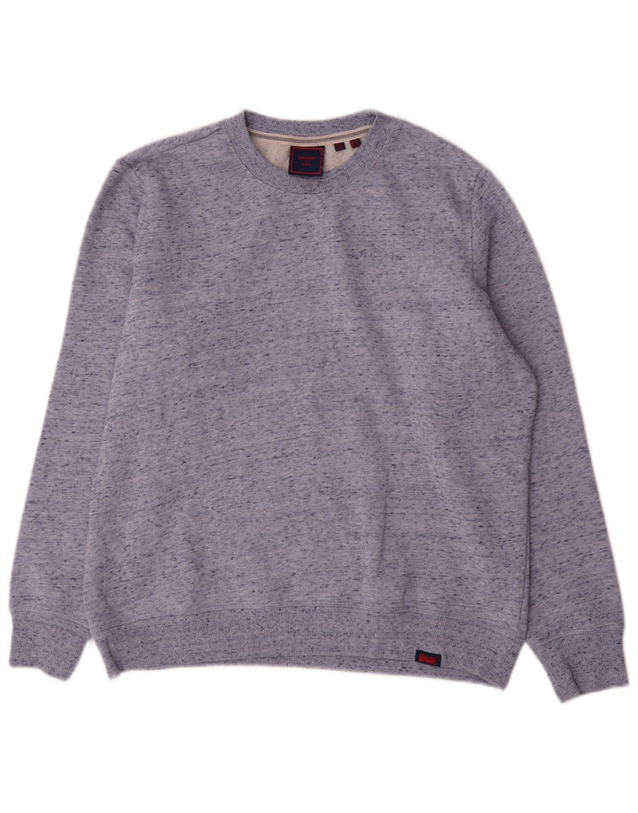 Damski sweter oversize Superdry UK 12, średni niebieski nakrapiany