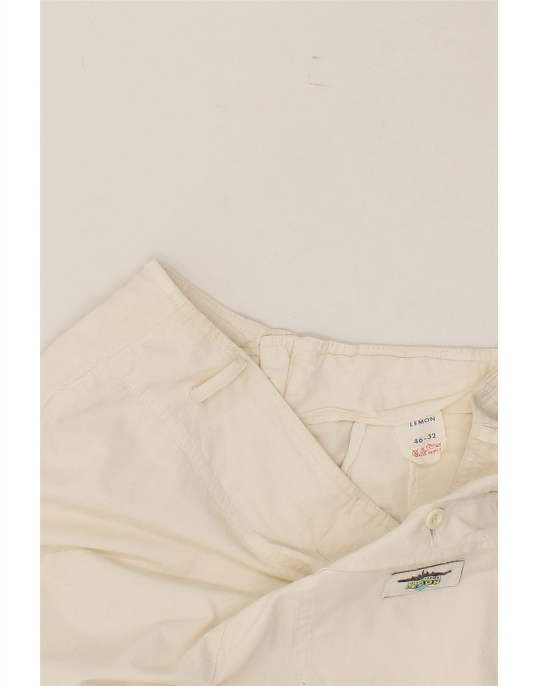 LEMON Womens Straight Chino Trousers W32 L30 White Cotton Vintage Lemon and Second-Hand Lemon from Messina Hembry 