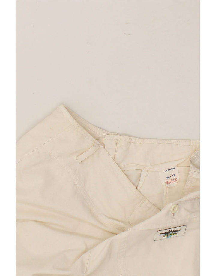 LEMON Womens Straight Chino Trousers W32 L30 White Cotton Vintage Lemon and Second-Hand Lemon from Messina Hembry 