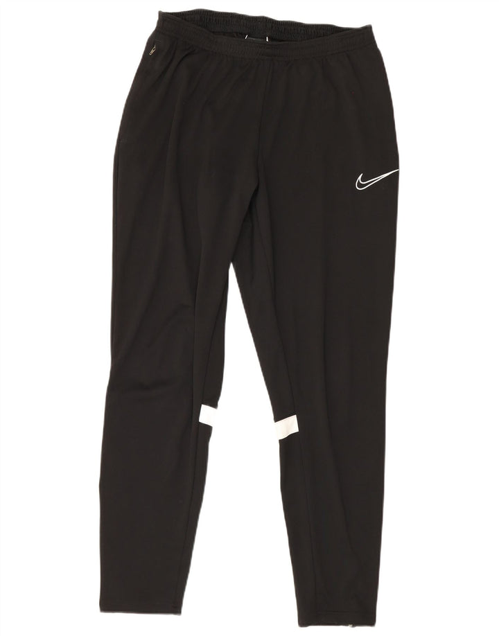 Męskie spodnie dresowe Nike Dri Fit, duży czarny poliester z blokami kolorów