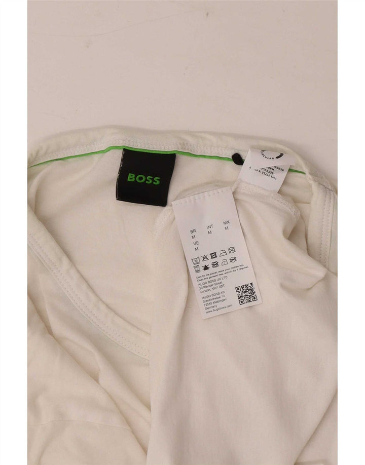 Męska koszulka Hugo Boss, średnia biała bawełna