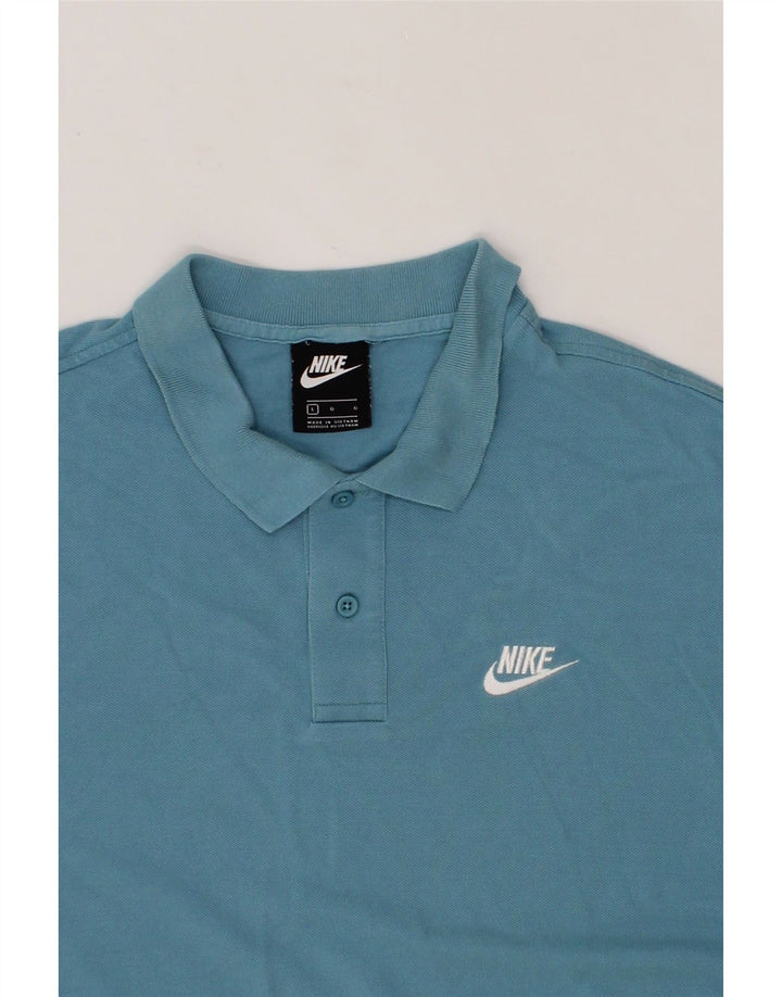 NIKE Mens Polo Shirt Large Blue Cotton Vintage Nike and Second-Hand Nike from Messina Hembry 