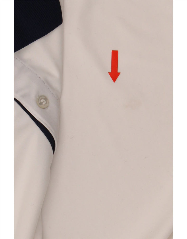 Męska koszulka polo Adidas XL, biały, poliester z blokami kolorów