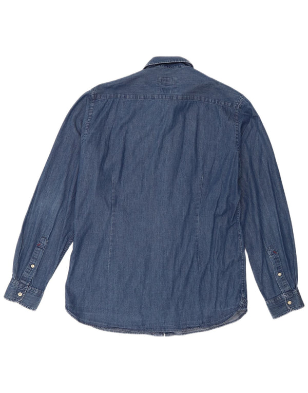 US Polo Assn. Męska koszula dżinsowa slim fit, duża, niebieska