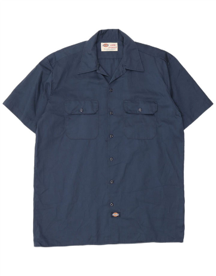 Męska koszula z krótkim rękawem Dickies, duży, granatowy, poliester