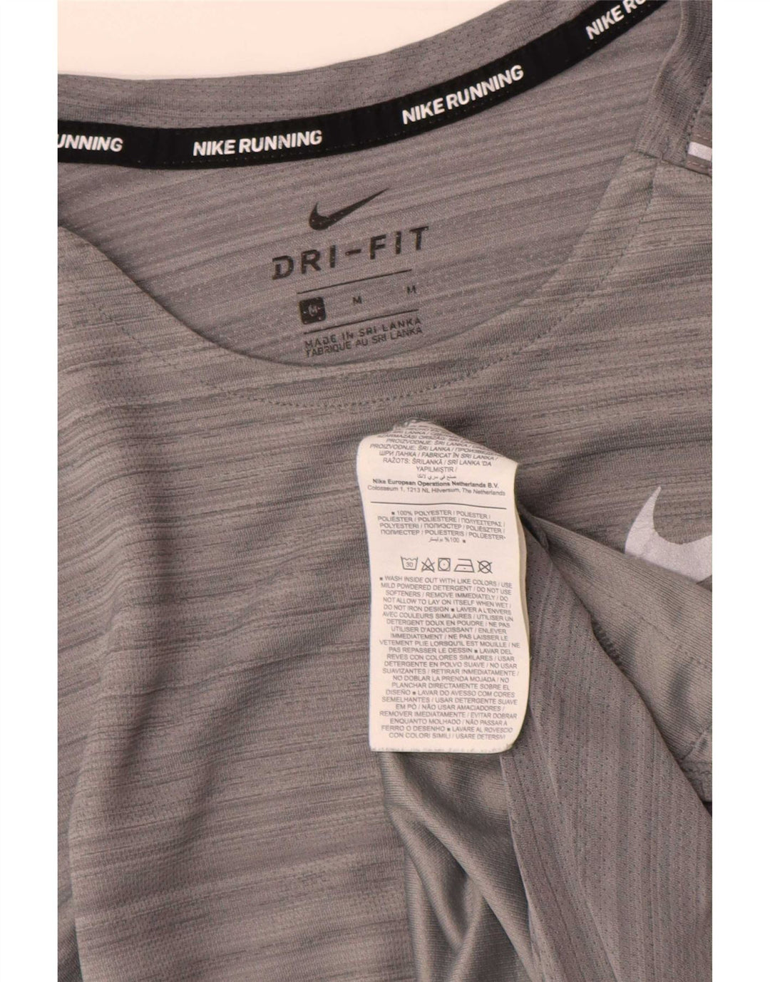 T-shirt męski Nike Dri Fit, poliester w średnie szare paski