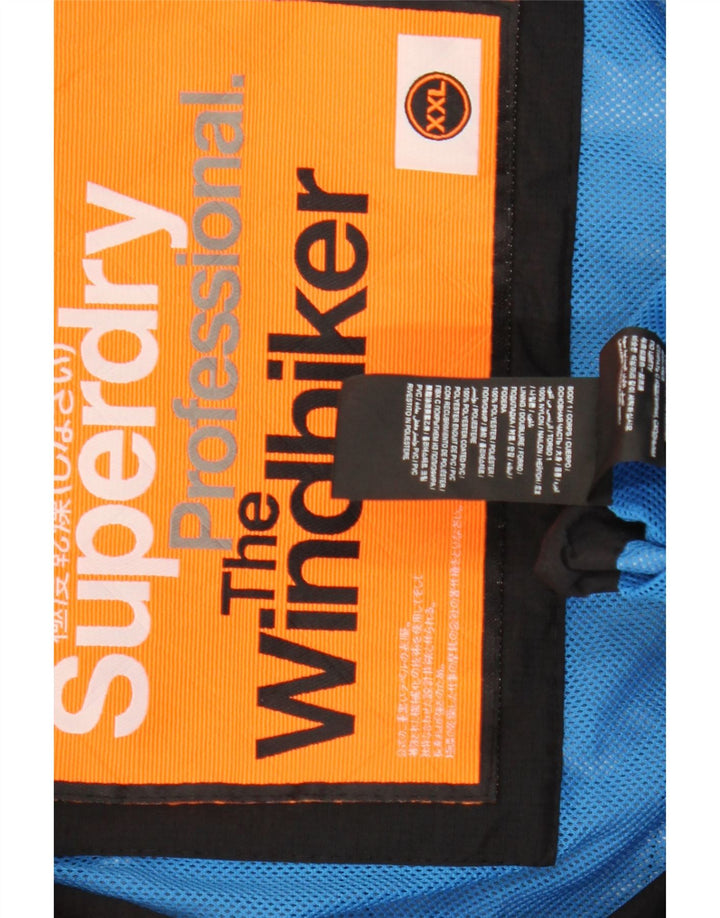 Męska kurtka przeciwdeszczowa Superdry The Windhiker UK 44 2XL Czarny nylon