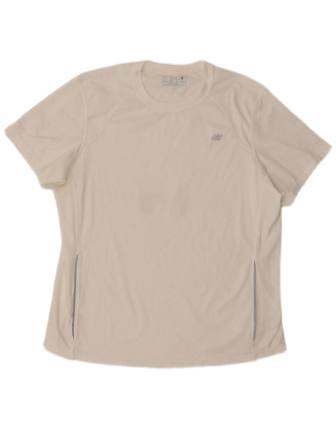 T-shirt męski New Balance, top XL, biały, poliester z blokami kolorów