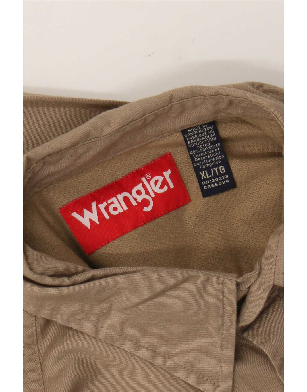 Koszula męska Wrangler XL, beżowa, bawełniana