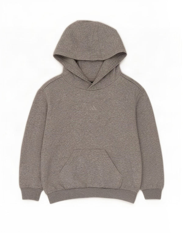 Adidas Chłopięca Bluza Z Kapturem 6-7 Lat Szara Nakrapiana Bawełna