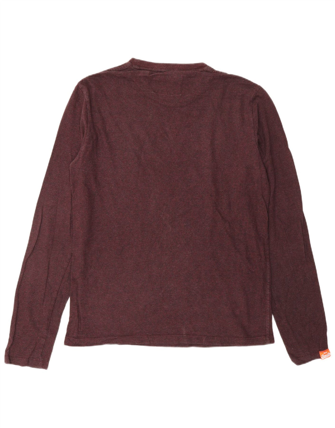SUPERDRY Męski top z długim rękawem, duży, bordowy