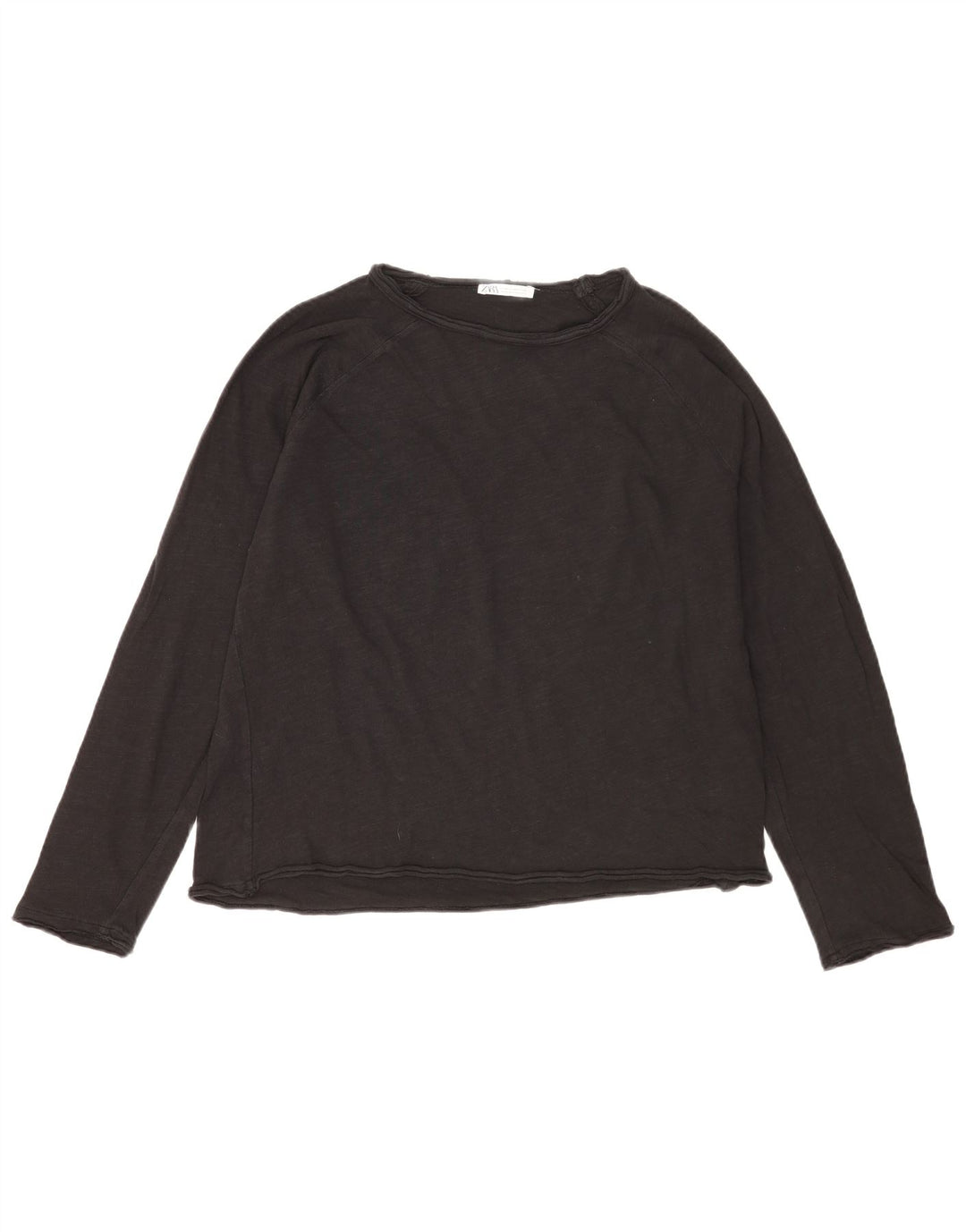 Damski top oversize Zara z długim rękawem, UK 14, średni czarny, bawełniany