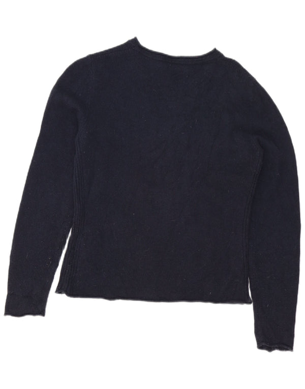 Damski sweter Tommy Hilfiger z dekoltem w łódkę UK 14, duży, granatowy, wełniany