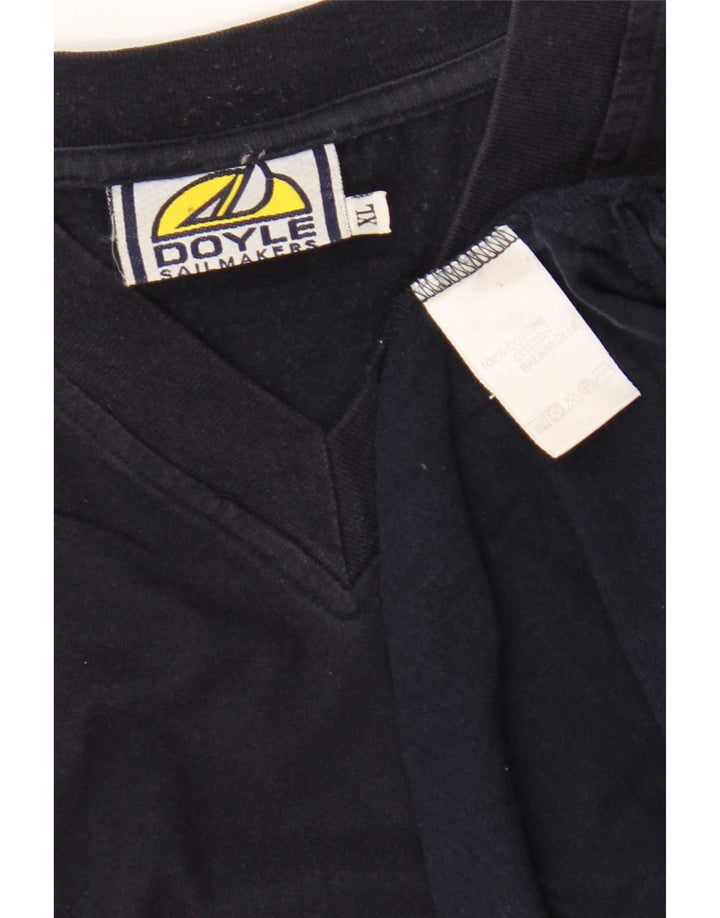 Męska koszulka z grafiką Doyle, góra XL, granatowa, bawełniana